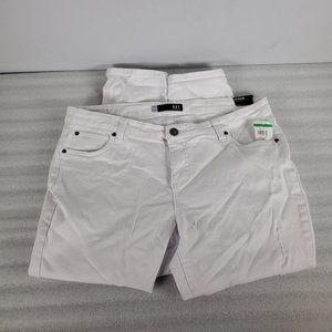 KUT Women Catherine White Ankle Straight Leg Jeans